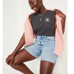 Old Navy  Extra High Waisted Straight Button Fly Cut Off Jean Shorts Photo 2