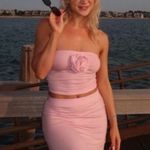 Reformation  Adalynn Knit Two Piece in Pink Rose Size Small (Skirt) Medium (Top) Photo 13