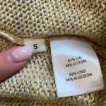 Doncaster ⭐️  yellow and beige linen and cotton knit sweater in size small Photo 4