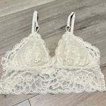 Aerie New Blooms Lace Padded Triangle Bralette tan nude size medium Photo 0