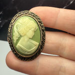 Cameo Lady Face Retro Brooch Pin Signed Peri Photo 0