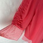 Maurice's Coral Stripe Ruched 3/4 sleeve top Scoop Neck Size medium NWT Photo 1