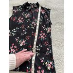 Love...Ady   Black Multicolor Floral Sleeveless Mock Neck Rib Knit Top Size S Photo 6