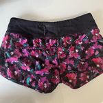Lululemon  athletica Women's Athletic Shorts - Black and Pink Floral Photo 1