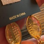 Football Rhinestone Dangle Earrings Brown Photo 3