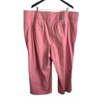 Lane Bryant Women Crop Laney Pants 24 Pink Linen Blend Casual Summer Stretch Photo 2