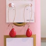 Red Southern Living Drop Earrings Gold Photo 0