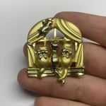 Signed AJC Costume Brooch Pin Gold Tone Photo 6