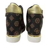 Guess  Black Gold Figz Wedge Lace Up Zipper Side Sneakers Shoes Womens 5 M Photo 8