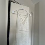 White Lace Jumpsuit V Neck Criss Cross Back‎ Sleeveless Romper Elegant Size M Photo 1