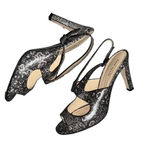 Kate Spade  New York Black and Gray Leather Sandals Size 9 B Photo 4