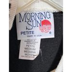 Morning Sun Womens Black Sweatshirt Size PM Floral Dog Print Vintage 90s Photo 4