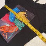 K USA T-shirt tie front embellished shoe print on front cropped Size medium Photo 4