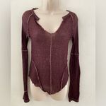 We The Free   Deep Purple  Henley Knit Top Photo 2