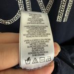 Calvin Klein Navy Blue Rhinestone Logo Buckle Short Sleeve Cotton Blend Tee Sz L Photo 5