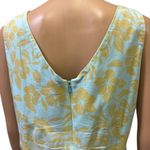 Marsh Landing  Vintage Tropical Cotton Sleeveless Teal Zip Back Dress Womens 10 Photo 5