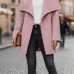 Laundry by Shelli Segal Wool Blend Lightweight Midi Pea Coat Pink Size L NWOT Photo 0