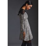 Anthropologie  Black & White Lacy V-Neck Mini Dress Photo 3