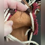 Matisse Brontë Red and Brown Tie Up Tassel Leather Sandals SZ 9 Photo 5