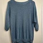 Chico's Chico’s Winter Blue Rue Shine Pullover Sweater Size XL 16 Metallic Heavy Photo 1