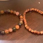 Set of stretch natural earth tone bracelets Brown Photo 0