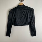 Gunne Sax Bolero Black Satin Puff Sleeve Cardigan Size Large Photo 3