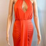 Missguided halterneck ruched front maxi dress tangerine orange NWT size 2 Photo 1