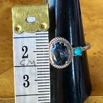 London Blue Topaz Sleeping Beauty Turquoise Sterling Silver Ring Size 10 Photo 7