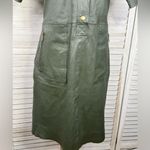 LEATHER CULT Renee Leather Shirt Dress Spanish Green Photo 2