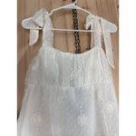 Lulus NWT  Adorable Approach White Floral Embroidered Tie-Strap Mini Dress Sz M Photo 4