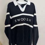 Nike  Swoosh Polo Rugby Shirt Men’s Black Long Sleeve M Photo 1