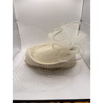 Vintage Church Hat White And Gold Brim Fancy Bow‎ Kentucky Derby Photo 1