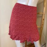Abercrombie & Fitch Faux Wrap Skirt Side Zip Ruffles Rust W White Specks Lg Photo 5