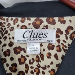 Vintage Clues Collection Womens Dress 10 Black Leopard Belt Button Up 90s Photo 5