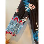 Zahra Printed Floral Dress Tassel Tunic Dress Black Size M Photo 3