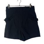 Leith Black High Rise Ruffle Pocket Shorts S Photo 0