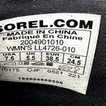 Sorel Evie Zip Ankle Boots Wedge Waterproof Suede Leather Round Toe Black 7.5 Photo 6