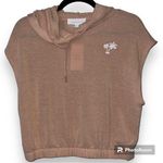 Pink Rose  size medium sheer cropped pullover hoodie short sleeve summer casual Photo 0