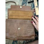 Banana Republic Vintage  Women Brown Leather Embossed Satchel Bag crocodile Photo 3