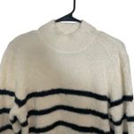 Bailey 44 Sundry Stripes Mock Neck Cozy Sweater in Oyster Fuzzy Size Small Photo 5