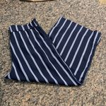 H&M  Navy Stripe Trouser Wide Leg Cropped Pants Size 10 EUC #4214 Photo 6