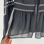 XOXO  Sequin Embellished Embroidered Chiffon Hem V Neck Peplum Jacket Size S‎ Photo 6