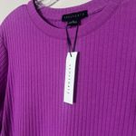 Sanctuary  Ribbed Body Con Midi Cotton Blend Dress Purple Sz 2X Short Sleeve Photo 3