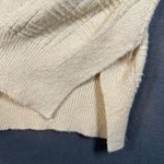 Lucky Brand  Oversized Sweater Womens Medium Ivory Pullover Turtleneck Split Hem Photo 5