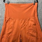 Wearables Orange Linen Cotton Wide Leg Pants Womens Medium Foldover Waist Boho Photo 6