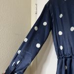 English Factory NEW!  Dot Printed Satin Long Sleeve Romper Navy Medium Photo 8