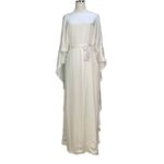 Anthropologie  Erika Peña Cape Dress White Maxi Gown Photo 1