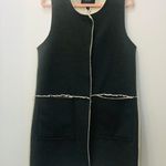 Sanctuary Sherpa Lined Vest Faux Suede Long Grey Pocket Snap Button small. Photo 0