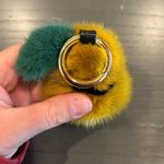 Faux Fur Pear Keychain Bag Charm Yellow Photo 3