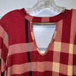 Heimish USA Red/Tan Plaid Print Long Sleeve Dress size L Size L Photo 2